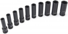 HBM 10-delige diepe krachtdoppenset 1/2 inch metrische zeskant met opbergkoffer