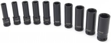 HBM 10-delige diepe krachtdoppenset 1/2 inch metrische zeskant met opbergkoffer