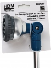 HBM tuinsproeier 770 mm met 10 straalsoorten en regelbare waterdruk