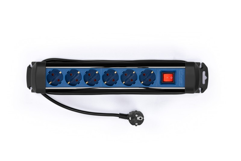 HBM stekkerblok 6-voudig IP20 1,5 m 6 stopcontacten
