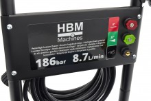HBM benzine hogedrukreiniger 186 bar 8,7 l/min 196 cc 4-takt trekstart 7,6 m slang
