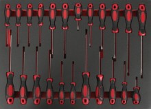 HBM 23-delige schroevendraaierset in carbon foam inlay voor gereedschapswagen