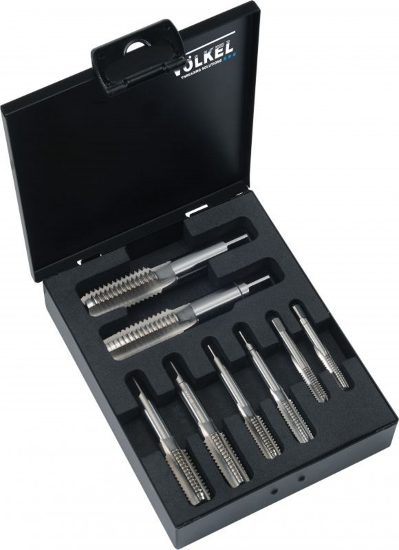 Volkel handtap-set, UNC 1/4 - 3/4 inch, 8 delig