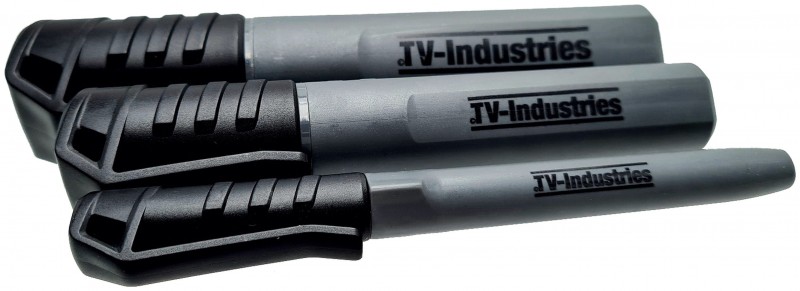 ToolPack heavy duty markering set permanent zwart, 3 stuks