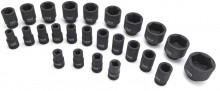 HBM krachtdoppenset zeskant 1 inch, 17 - 75 mm, 25-delig