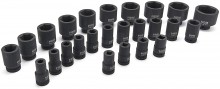 HBM krachtdoppenset zeskant 1 inch, 17 - 75 mm, 25-delig