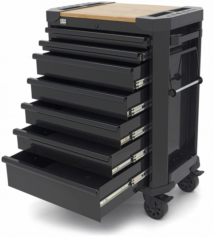 HBM gereedschapswagen 7 laden 71 cm zwart
