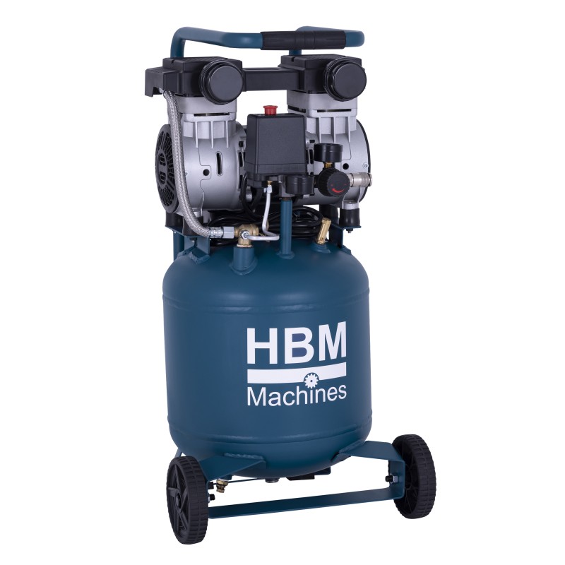 HBM verticale stille compressor, 24 liter