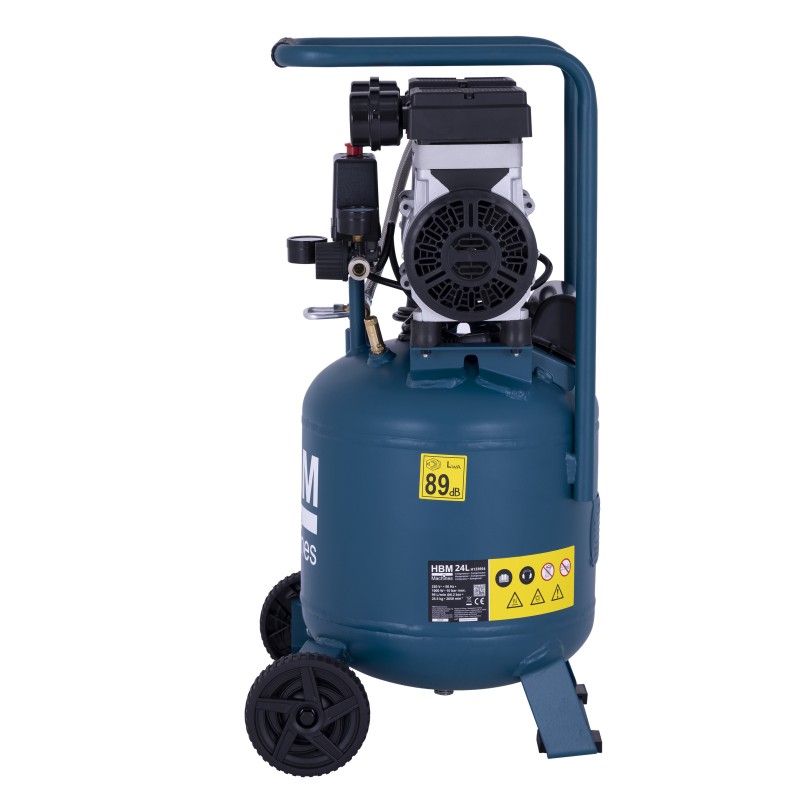 HBM verticale stille compressor, 24 liter