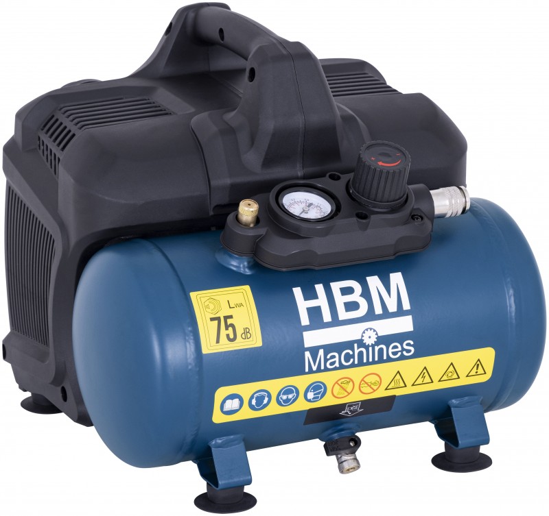 HBM stille compressor 6 liter 75 dB HBM stille compressor 6 liter 75 dB