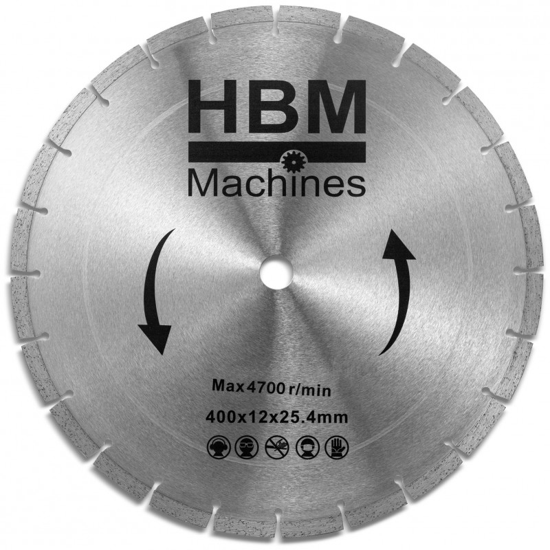 HBM zaagblad 400 mm voor HBM Professionele Betonzaag, Bandenzaag, Motorslijper