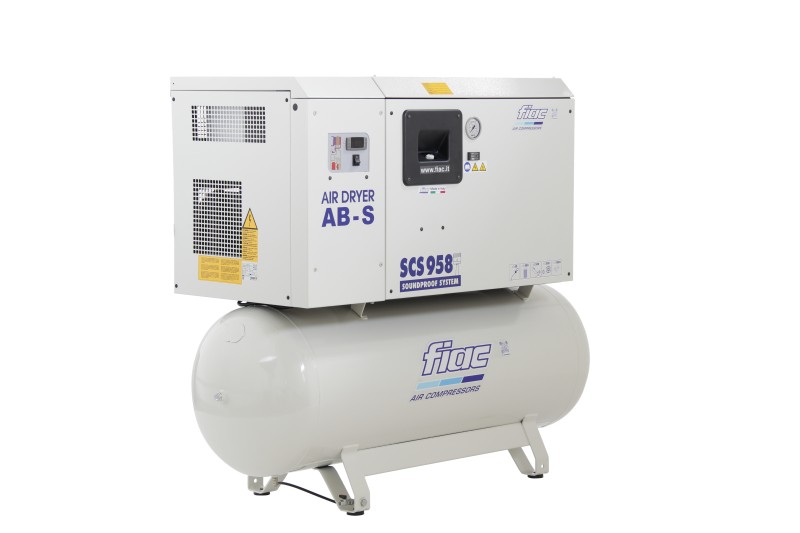 Fiac stille compressor SCS 300lt - AB958 7,5 PK 300 liter, met koeldroger