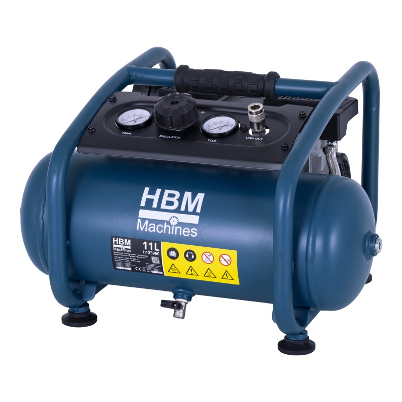HBM stille compressor, 11 liter