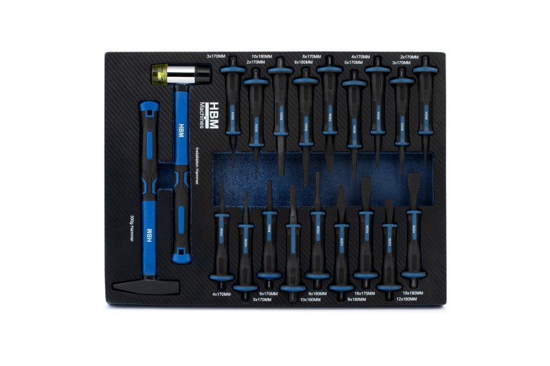 HBM inlay met hamerset, doorslagenset 20-delig