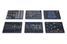 HBM inlays met gereedschapset 245-delig, voor gereedschapswagen, blauw