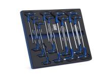 HBM inlays met gereedschapset 245-delig, voor gereedschapswagen, blauw