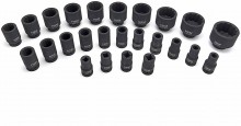HBM Krachtdoppenset, twaalfkant, 1 inch, 17 - 75 mm, 25-delig