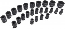 HBM Krachtdoppenset, twaalfkant, 1 inch, 17 - 75 mm, 25-delig