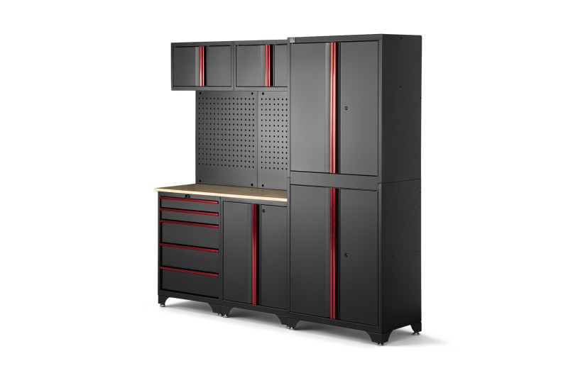 HBM modulair werkplaatssysteem 6-delig, zwart rood, model B