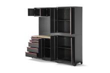 HBM modulair werkplaatssysteem 6-delig, zwart rood, model B