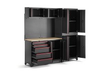 HBM modulair werkplaatssysteem 6-delig, zwart rood, model B