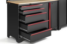 HBM modulair werkplaatssysteem 6-delig, zwart rood, model B