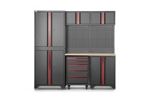 HBM modulair werkplaatssysteem 6-delig, zwart rood, model A