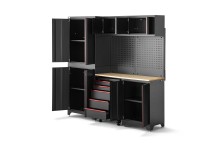 HBM modulair werkplaatssysteem 6-delig, zwart rood, model A