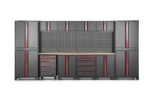 HBM modulair werkplaatssysteem 12-delig, zwart rood