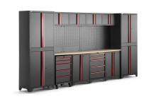 HBM modulair werkplaatssysteem 12-delig, zwart rood