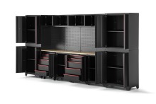 HBM modulair werkplaatssysteem 12-delig, zwart rood