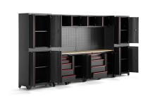 HBM modulair werkplaatssysteem 12-delig, zwart rood