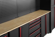HBM modulair werkplaatssysteem 12-delig, zwart rood