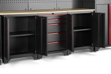 HBM modulair werkplaatssysteem 12-delig, zwart rood
