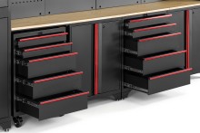 HBM modulair werkplaatssysteem 12-delig, zwart rood