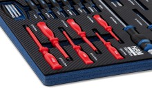HBM inlays met gereedschapset 154-delig, voor gereedschapswagen, blauw