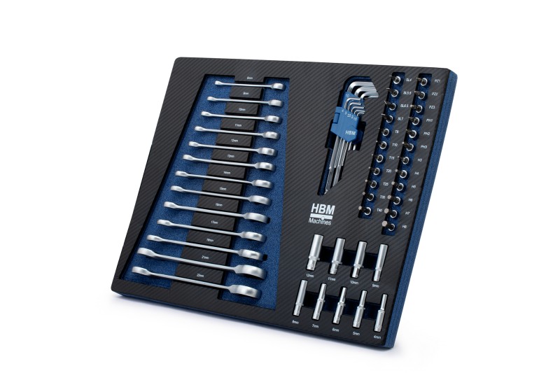 HBM inlays met gereedschapset 154-delig, voor gereedschapswagen, blauw