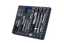 HBM inlays met gereedschapset 154-delig, voor gereedschapswagen, blauw