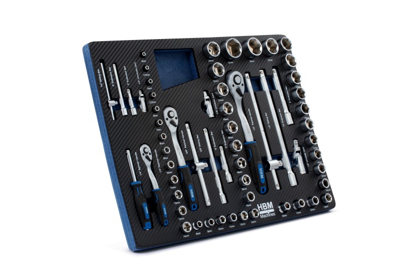 HBM inlays met gereedschapset 154-delig, voor gereedschapswagen, blauw