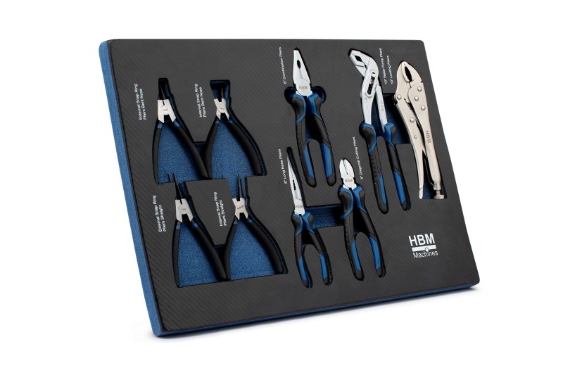 HBM inlays met gereedschapset 154-delig, voor gereedschapswagen, blauw