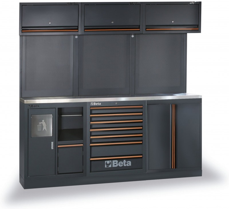 Beta werkplaatsinrichting, RVS werkblad, 157-delig, C45PRO 2.0 AX/157UT