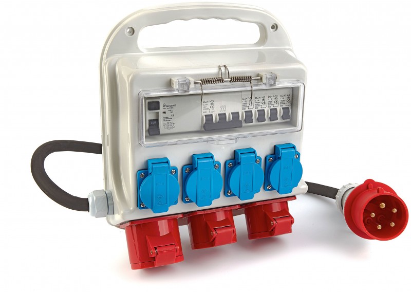 HBM 3 x 400 Volt og 4 x 230 Volt fordelingsblok - Jordstik.
