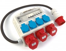 HBM 3 x 400 Volt og 4 x 230 Volt fordelingsblok - Jordstik.