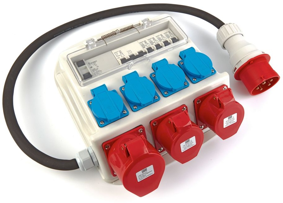 HBM 3 x 400 Volt og 4 x 230 Volt fordelingsblok - Jordstik.