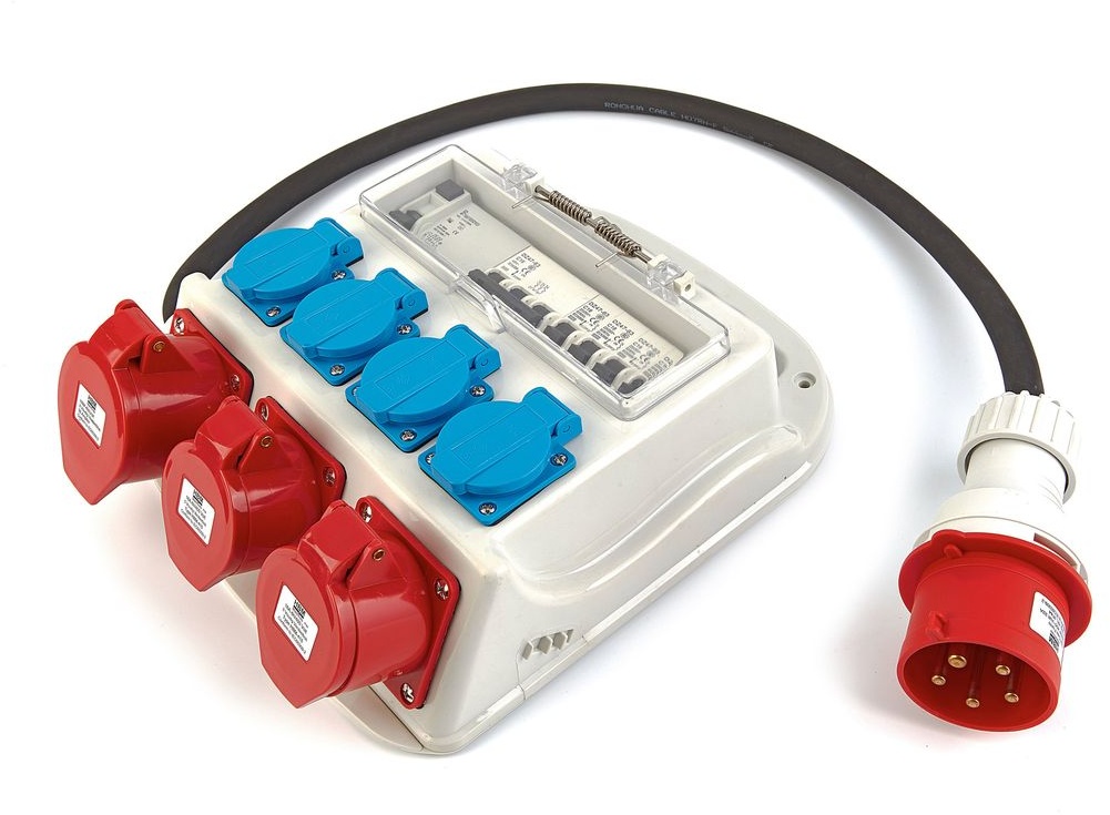HBM 3 x 400 Volt og 4 x 230 Volt fordelingsblok - Jordstik.