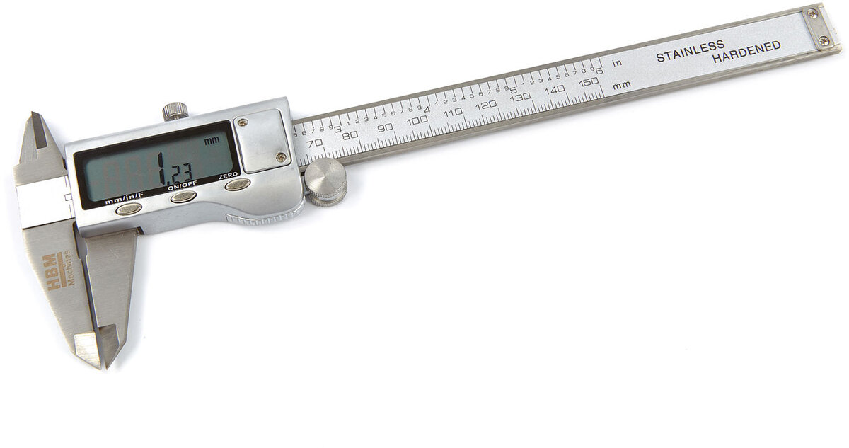 HBM Digital Calipers med fraktfunksjon og rustfritt stålhus