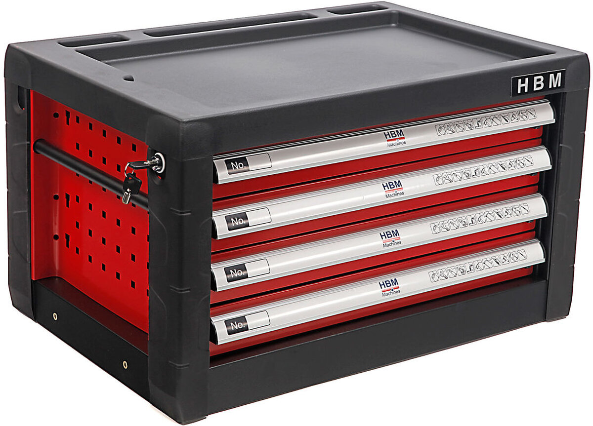 HBM 4 Laden Gereedschap Opzetkast - ROOD