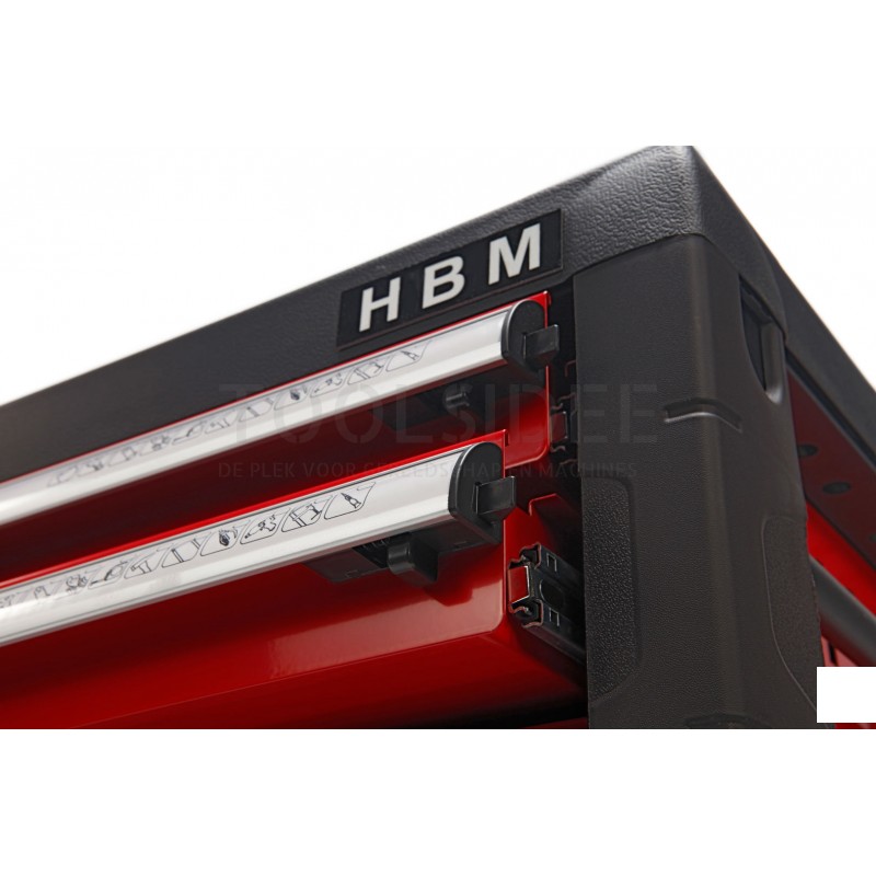 HBM Armoire à outils à 4 tiroirs - ROUGE