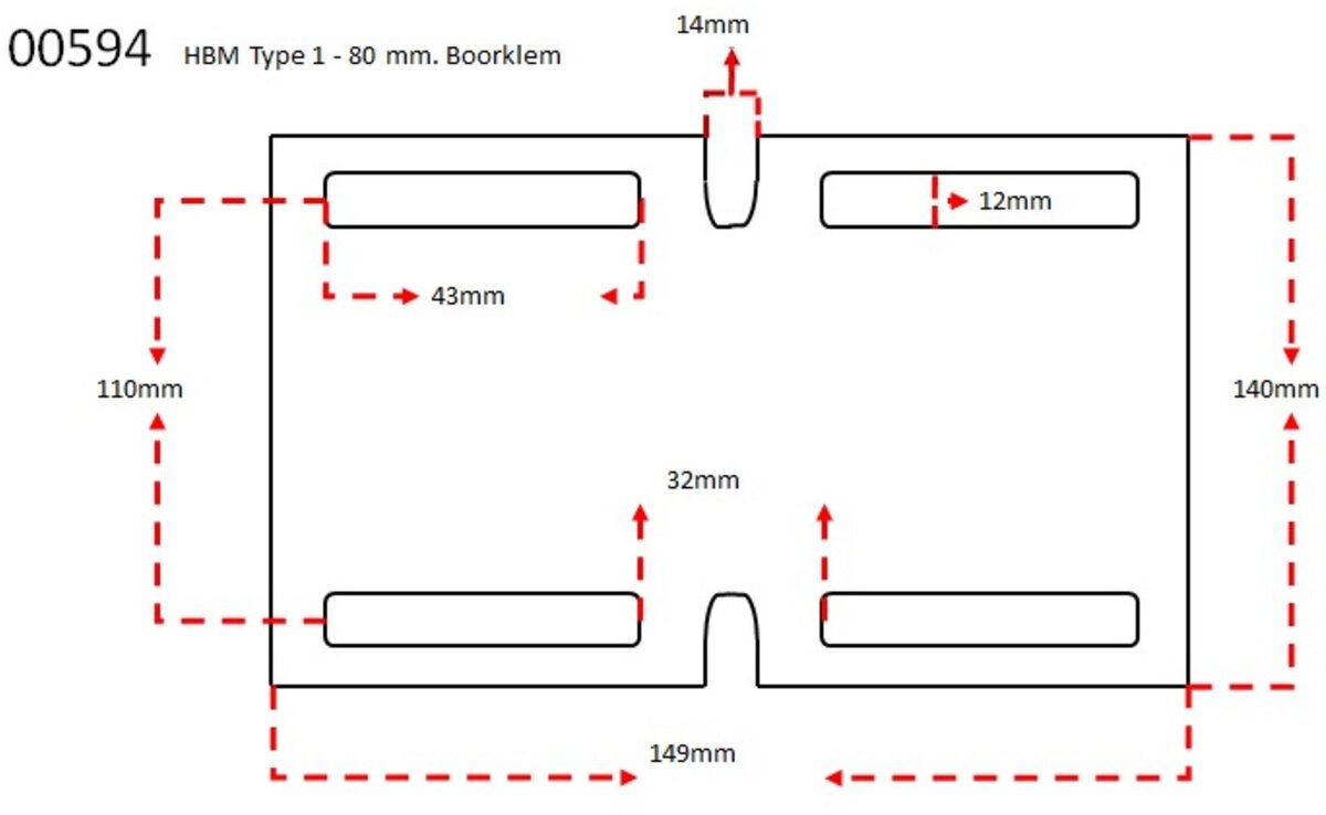 Hbm typ 1 - 80 mm. borrklämma