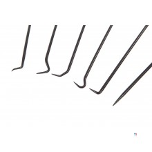 HBM 6-piece extra long pick and hook set 250 mm.